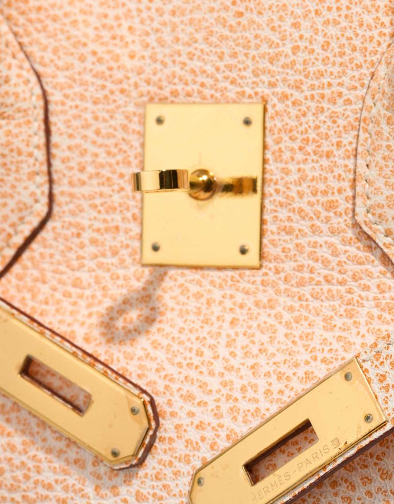 Hermès Birkin 30 Buffalo Dalmatian Orange H / White Signs of wear | Sell your designer bag