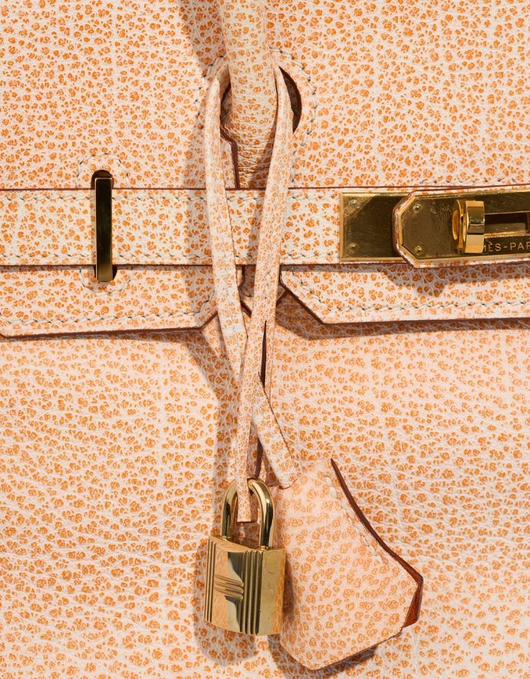 Hermès Birkin 30 Buffalo Dalmatian Orange H / White Signs of wear | Sell your designer bag