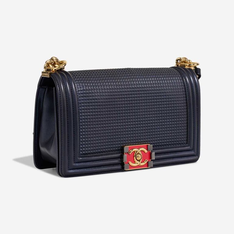 Chanel Boy Old Medium Lamb Dark Blue | Sell your designer bag