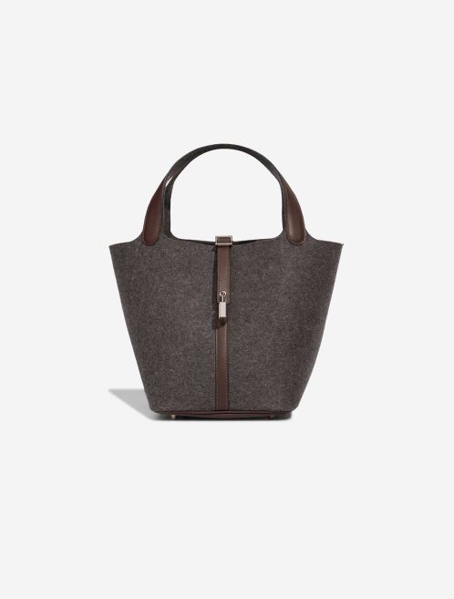 Hermès Picotin 22 Felt Grey / Rouge Sellier Front | Sell your designer bag