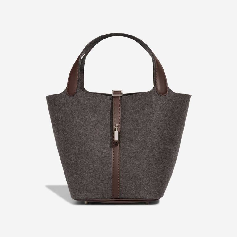 Hermès Picotin 22 Felt Grey / Rouge Sellier Front | Sell your designer bag