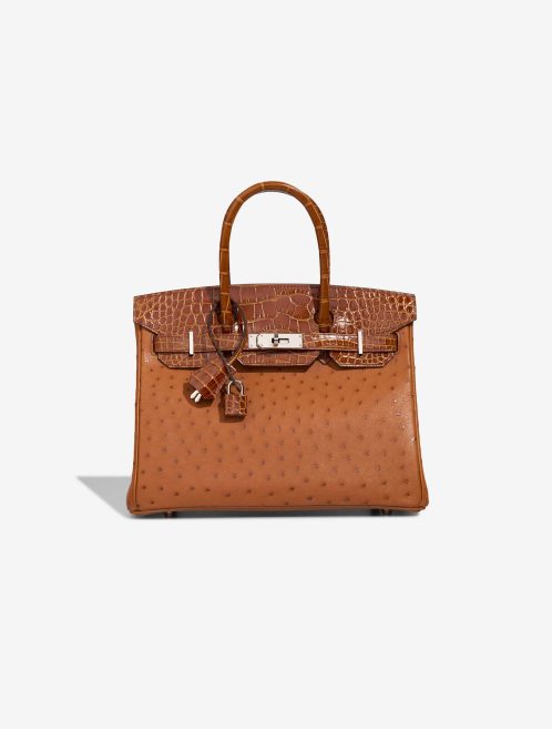 Hermès Birkin 30 Ostrich / Niloticus Crocodile Cognac / Miel Front | Sell your designer bag