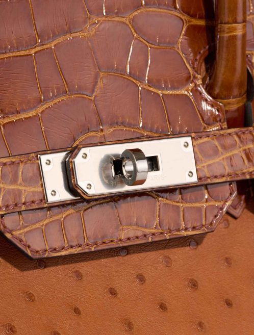 Hermès Birkin 30 Ostrich / Niloticus Crocodile Cognac / Miel Closing System | Sell your designer bag