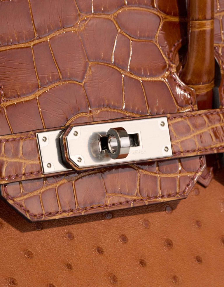 Hermès Birkin 30 Ostrich / Niloticus Crocodile Cognac / Miel Closing System | Sell your designer bag