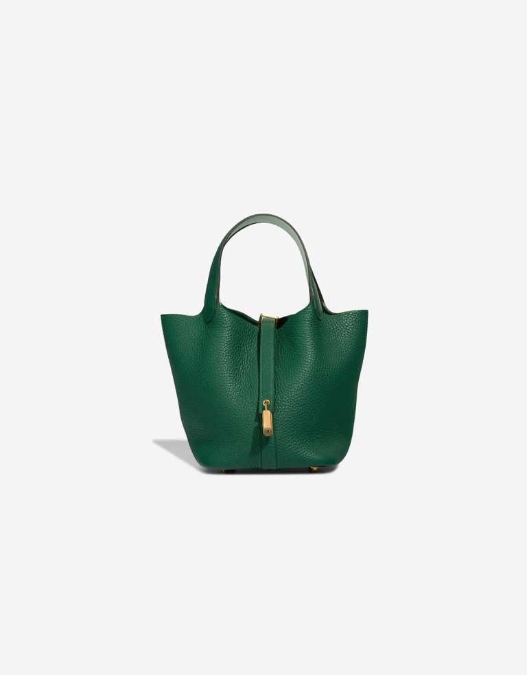 Hermès Picotin Verso 18 Taurillon Clémence / Swift Vert Moyen / Peppermint Front | Sell your designer bag