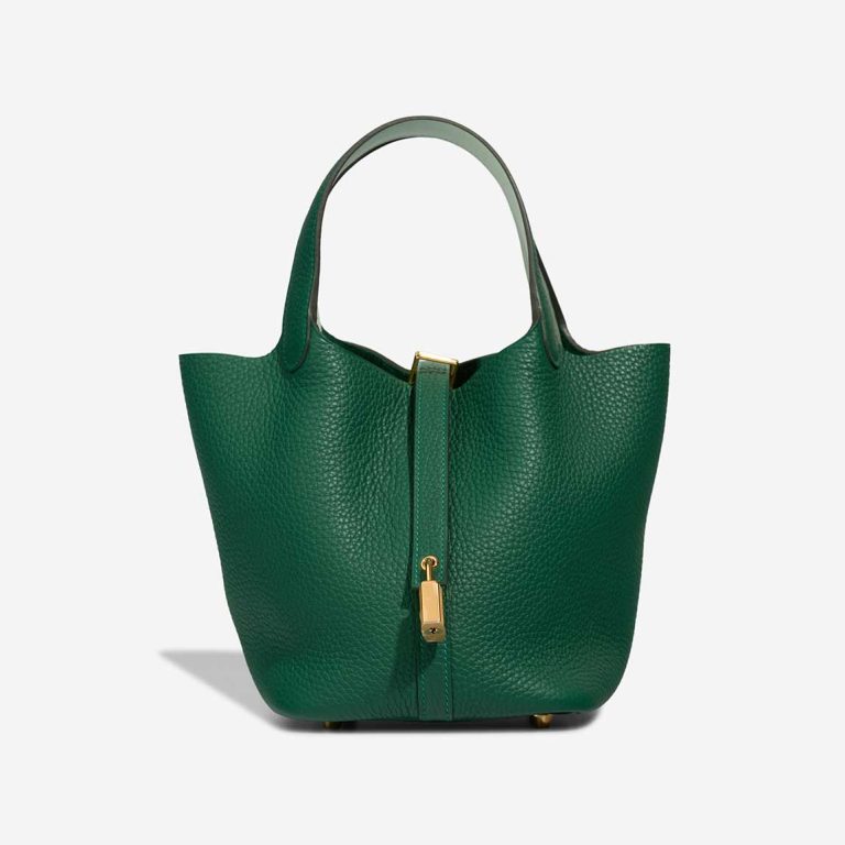 Hermès Picotin Verso 18 Taurillon Clémence / Swift Vert Moyen / Peppermint Front | Sell your designer bag