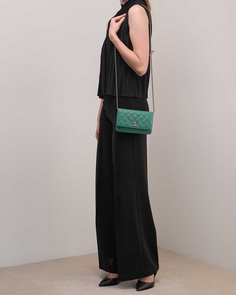 Chanel Wallet On Chain Wallet On Chain Caviar Water Green Front | Sell your designer bag