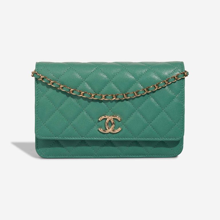 Chanel Wallet On Chain Wallet On Chain Caviar Water Green Front | Sell your designer bag