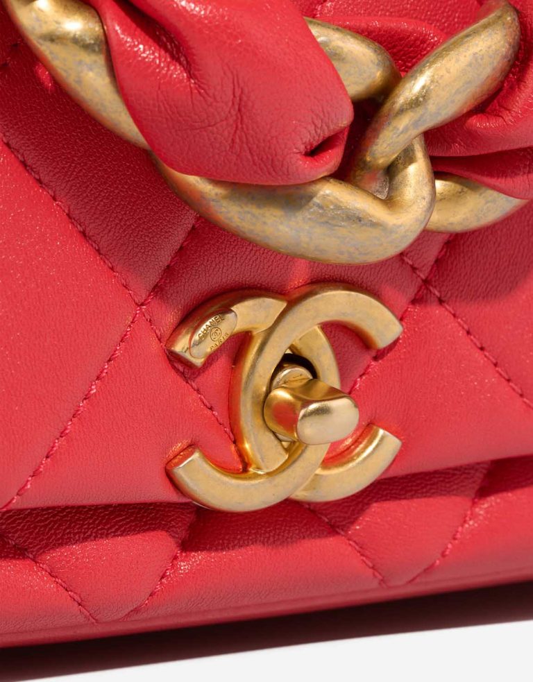 Chanel Flap Bag Mini Rectangular Lamb Red Closing System | Sell your designer bag