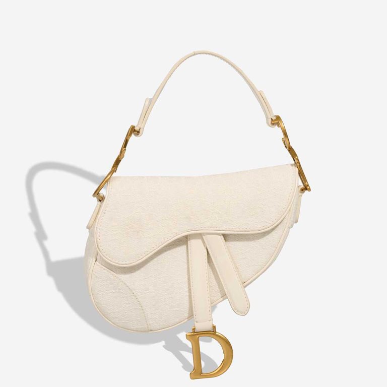 Dior Saddle Mini Canvas White Front | Sell your designer bag