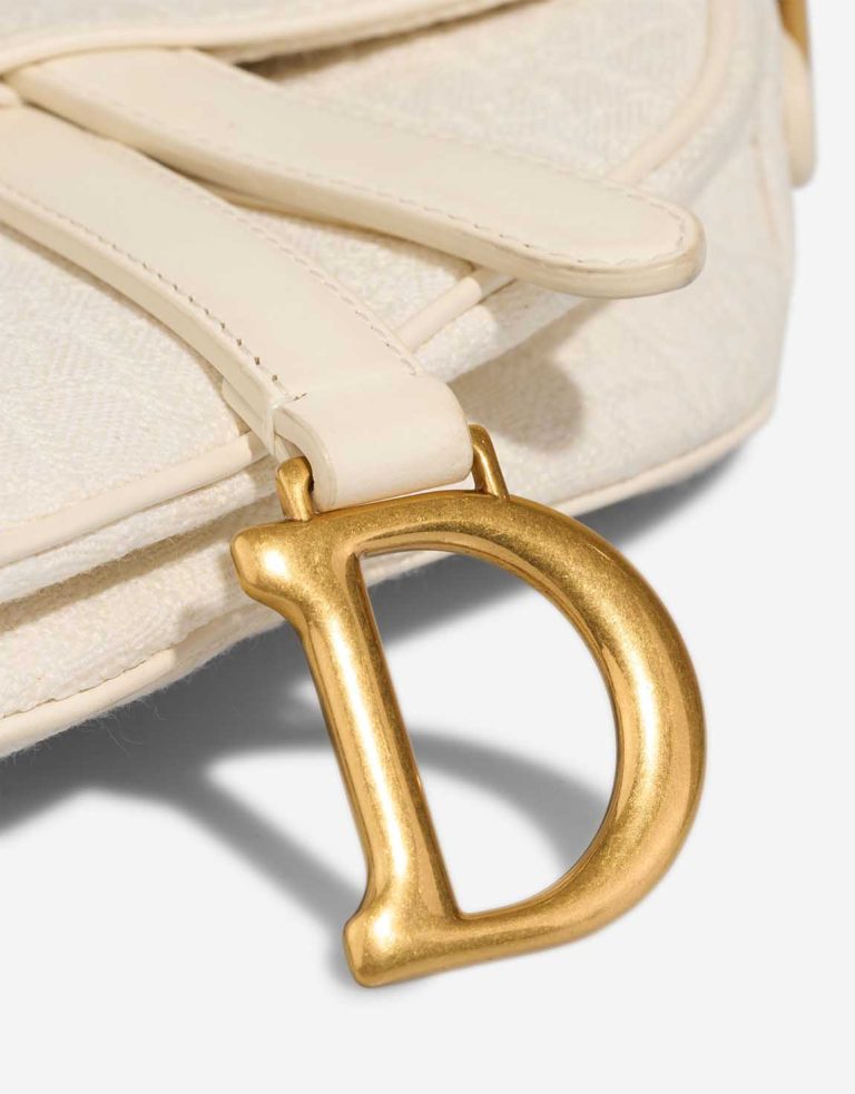 Dior Saddle Mini Canvas White Closing System | Sell your designer bag