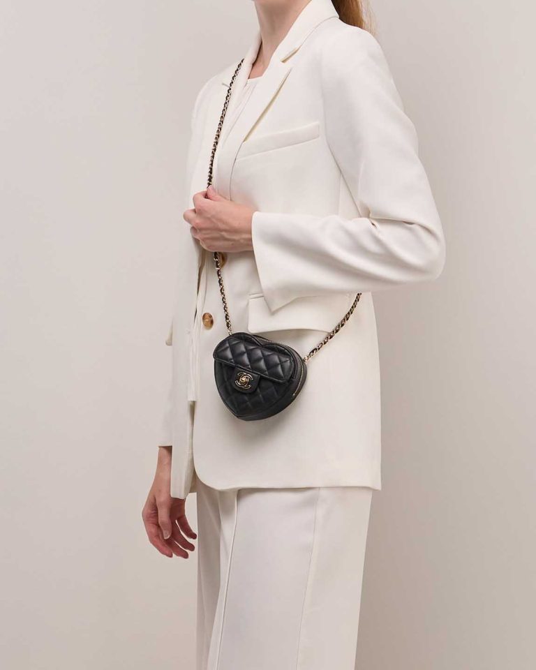 Chanel Timeless Heart Small Lamb Black Front | Sell your designer bag