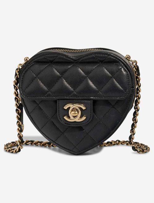 Chanel Timeless Heart Small Lamb Black Front | Sell your designer bag