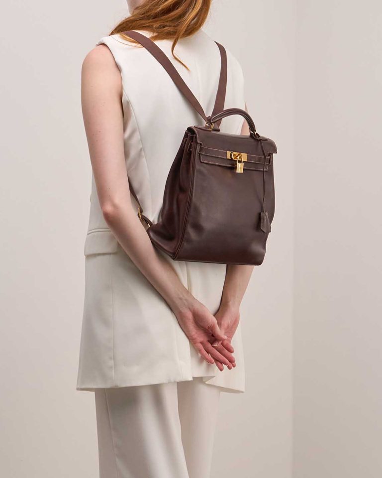 Hermès Kelly Backpack Gulliver Chocolat Front | Sell your designer bag