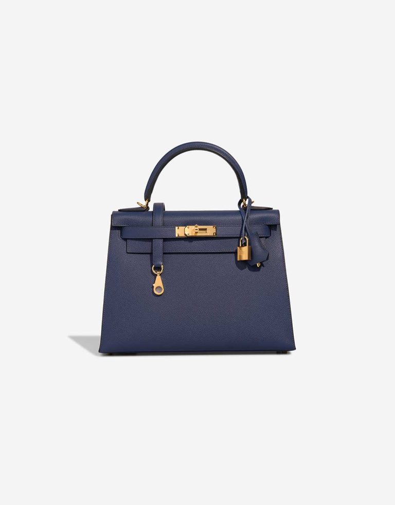 Hermès Kelly 28 Epsom Bleu Navy Front | Sell your designer bag
