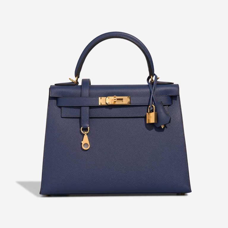 Hermès Kelly 28 Epsom Bleu Navy Front | Sell your designer bag