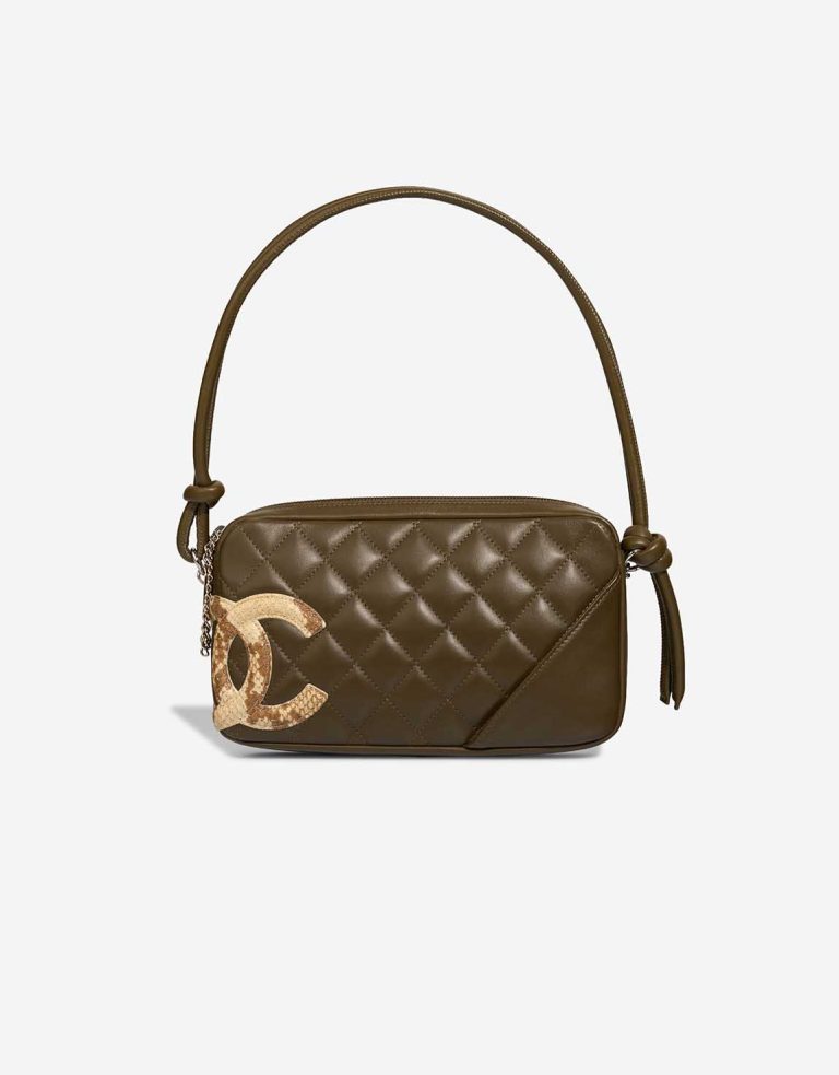 Chanel Cambon Shoulder Bag Lamb / Python Khaki Front | Sell your designer bag