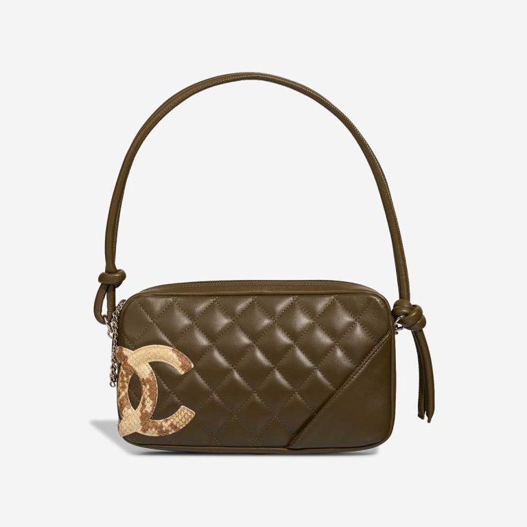 Chanel Cambon Shoulder Bag Lamb / Python Khaki Front | Sell your designer bag