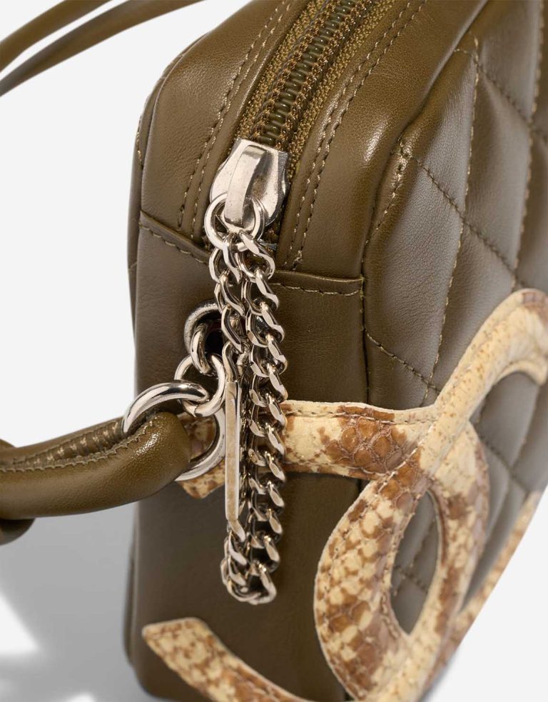 Chanel Cambon Shoulder Bag Lamb / Python Khaki Front | Sell your designer bag