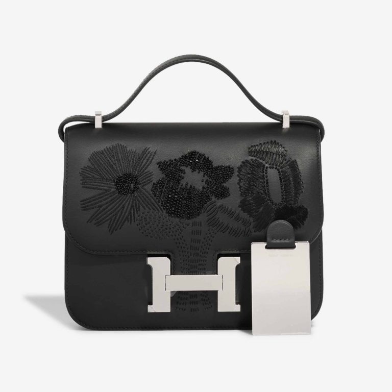 Hermès Constance Dancing Flowers 18 Swift Black Front | Sell your designer bag