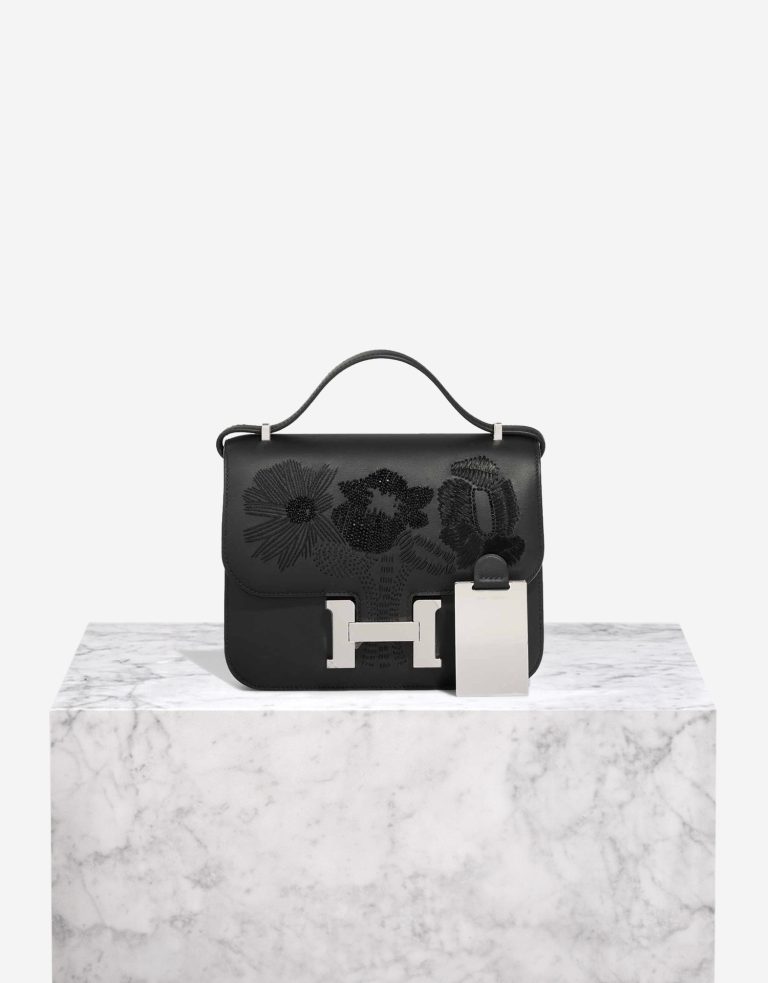 Hermès Constance Dancing Flowers 18 Swift Black Front | Sell your designer bag