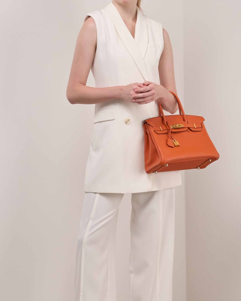 Hermès Birkin 30 Togo Orange Front | Sell your designer bag