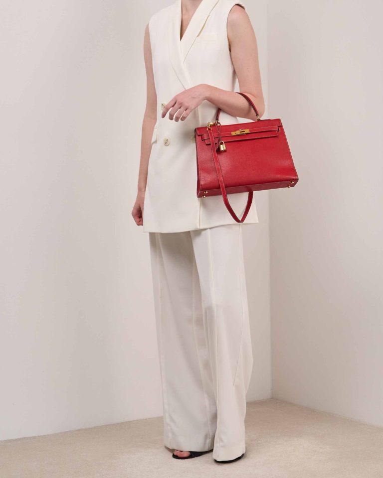 Hermès Kelly 32 Courchevel Rouge Vif Front | Sell your designer bag