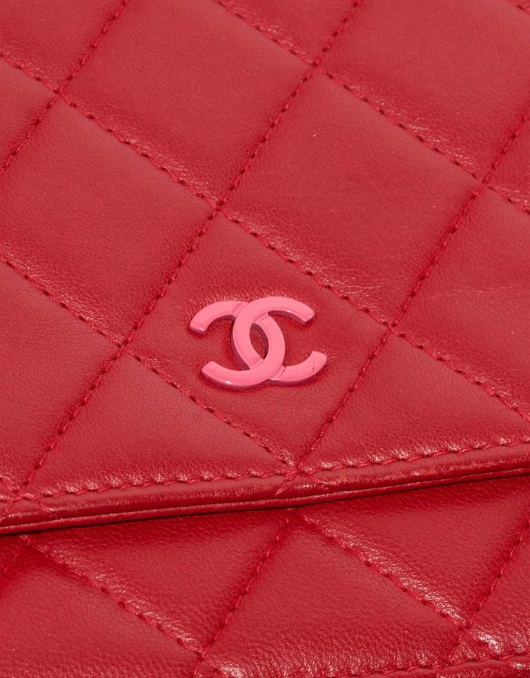 Chanel Timeless Wallet On Chain Lamb Red Closing System | Sell your designer bag