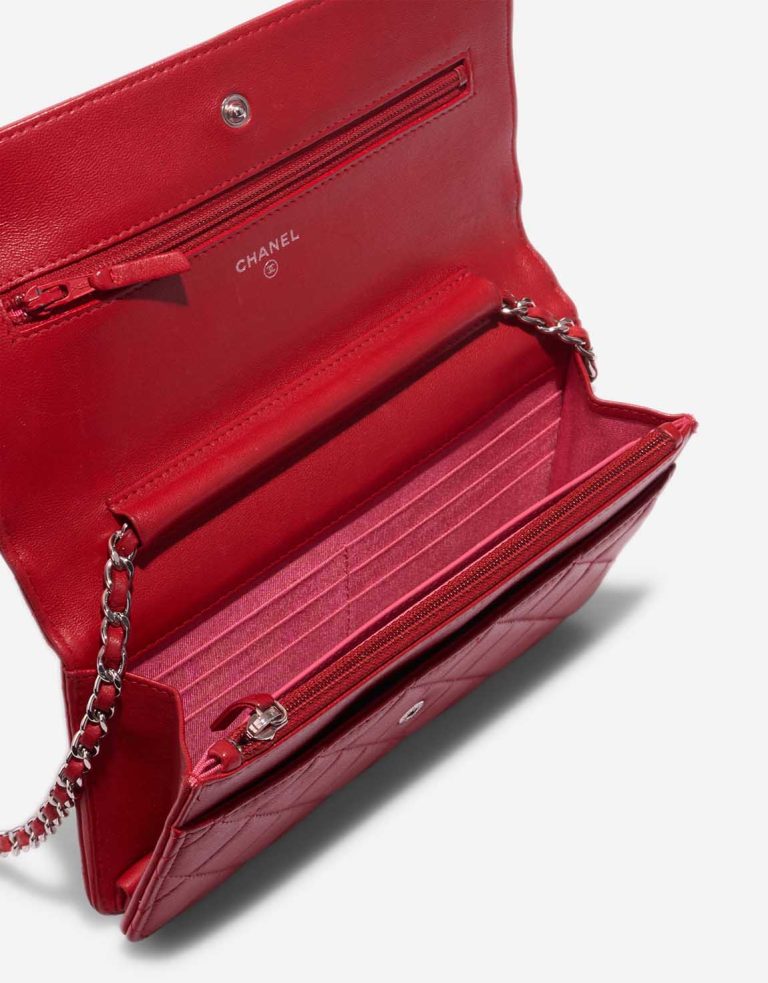 Chanel Timeless Wallet On Chain Lamb Red Inside | Sell your designer bag