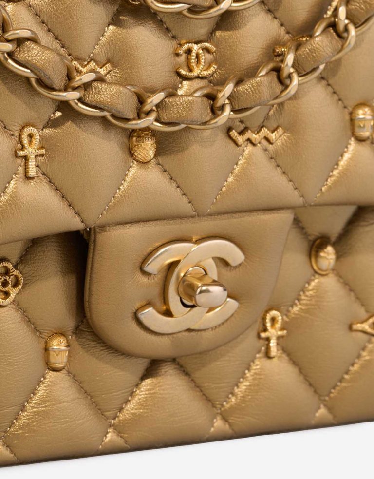 Chanel Timeless Medium Lamb Metallic Gold Closing System | Sell your designer bag