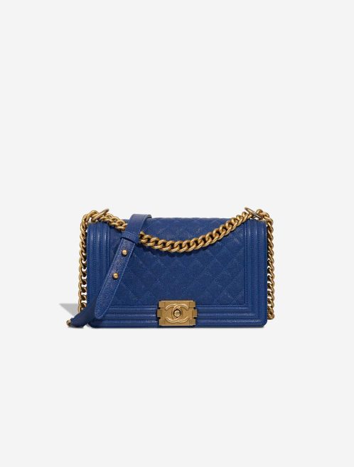 Chanel Boy Medium Caviar Blue Front | Sell your designer bag