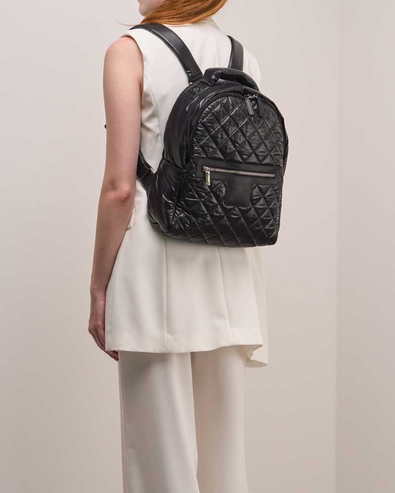 Chanel Cocoon Backpack Calf / Nylon Black Front | Sell your designer bag