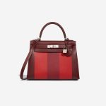 Hermès Kelly 28 Lettre M Chèvre Mysore / Box / Epsom Rouge H / Rouge Vermillon / Rouge Grenat / Rose Tyrien Front | Sell your designer bag