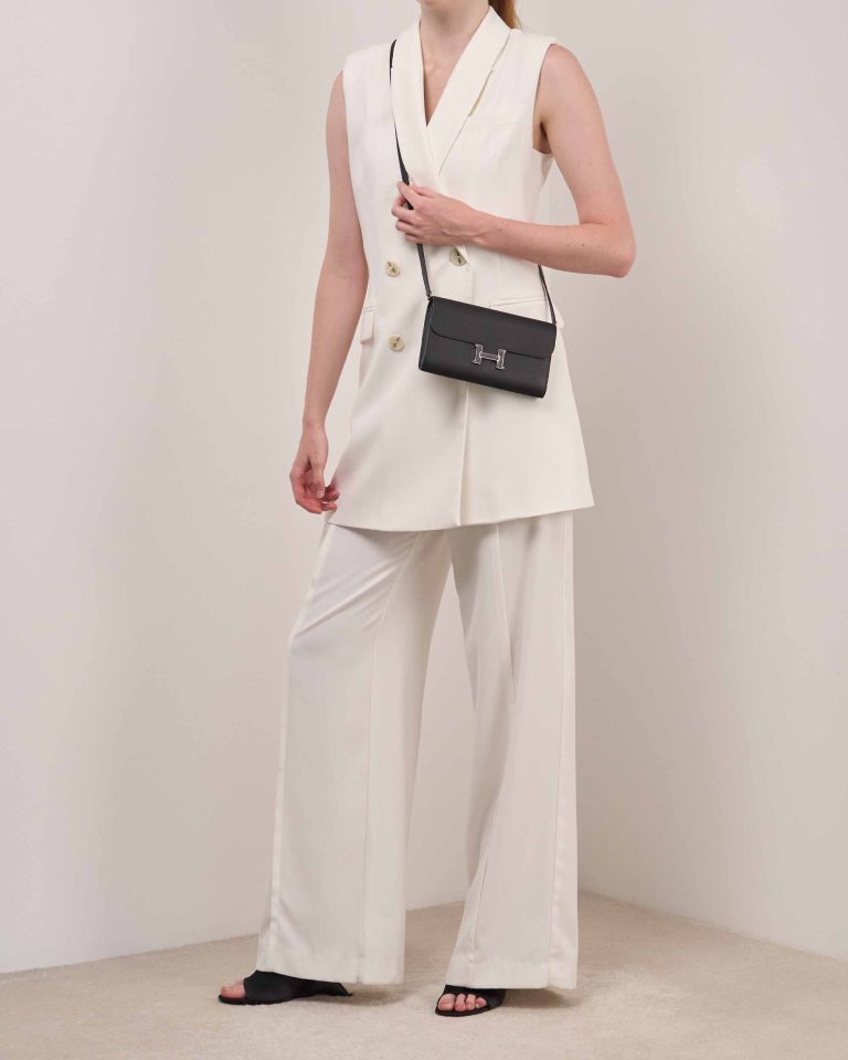 Hermès Constance To Go Epsom / Niloticus Lizard Black Front | Sell your designer bag