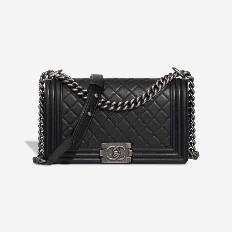 Chanel Boy Medium Lamb Black Front | Sell your designer bag