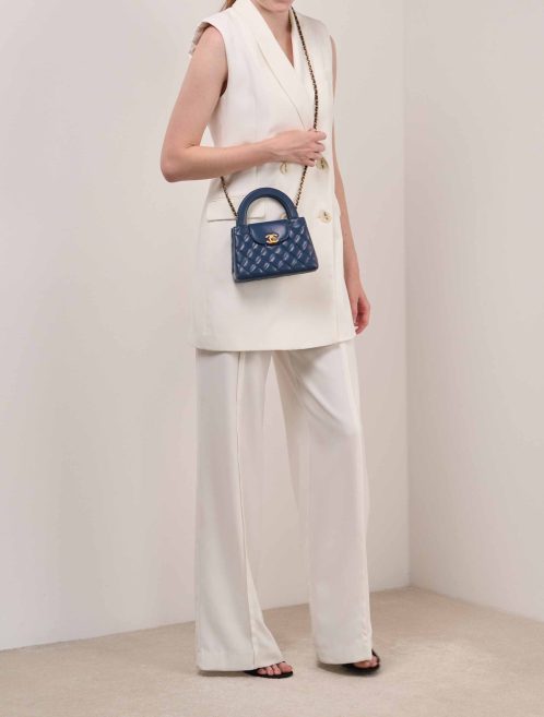 Chanel Kelly Medium Aged Calf Dark Blue on Model | Sell your designer bag