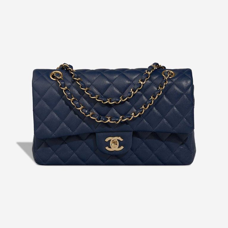 Chanel Timeless Medium Caviar Blue Front | Sell your designer bag