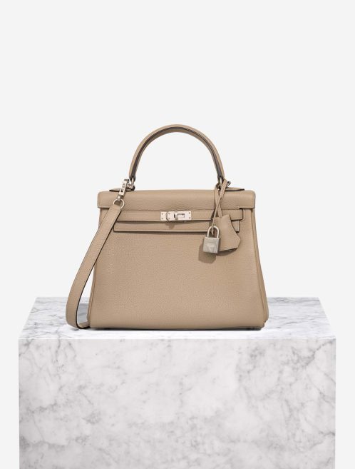 Hermès Kelly HSS 25 Togo Gris Tourterelle / Bleu Électrique Front | Sell your designer bag