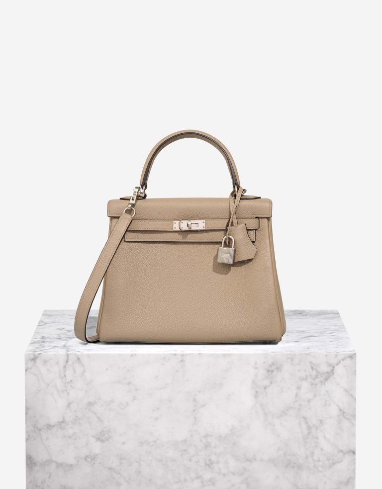 Hermès Kelly HSS 25 Togo Gris Tourterelle / Bleu Électrique Front | Sell your designer bag