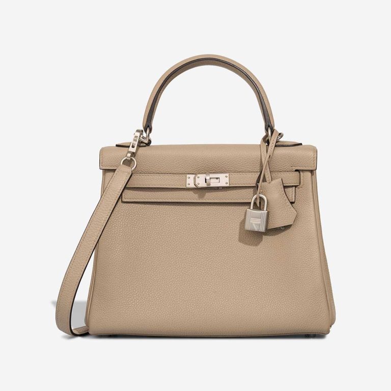 Hermès Kelly HSS 25 Togo Gris Tourterelle / Bleu Électrique Front | Sell your designer bag