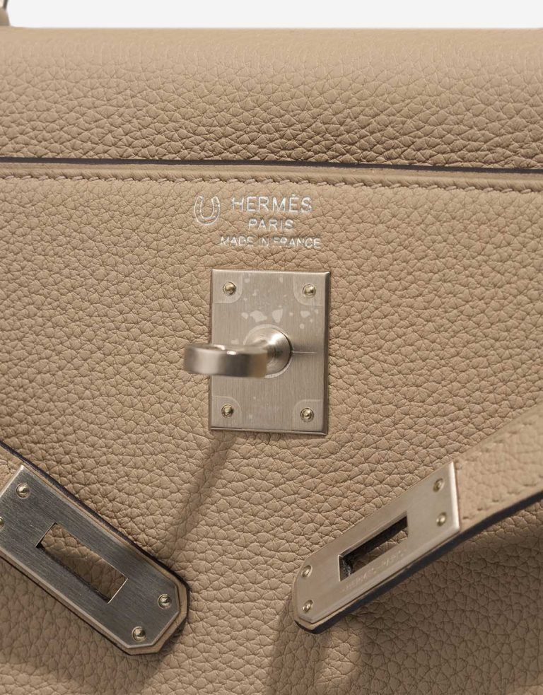 Hermès Kelly HSS 25 Togo Gris Tourterelle / Bleu Électrique Logo | Sell your designer bag