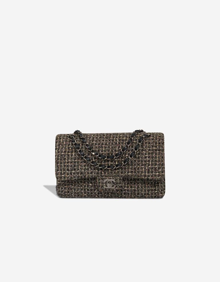 Chanel Timeless Medium Tweed Grey / Silver Front | Sell your designer bag
