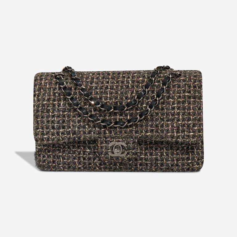 Chanel Timeless Medium Tweed Grey / Silver Front | Sell your designer bag