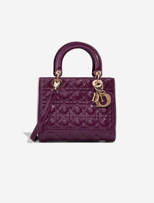 Dior Lady Medium Patent Purple Front | Sell your designer bag