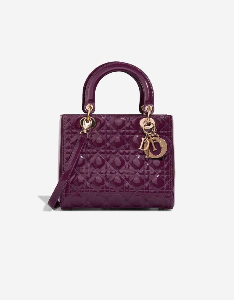 Dior Lady Medium Patent Purple Front | Sell your designer bag