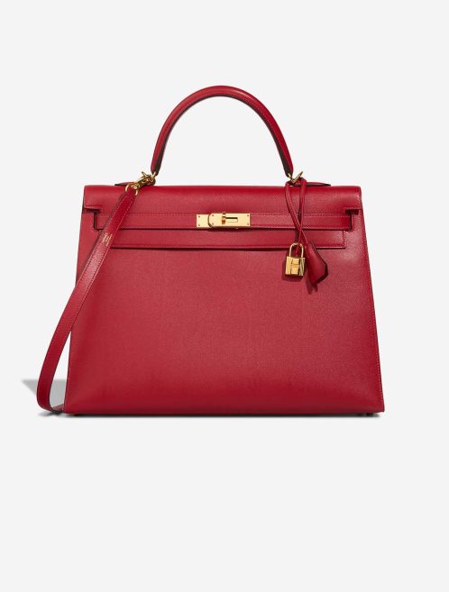 Hermès Kelly 35 Tadelakt Rouge Vif Front | Sell your designer bag