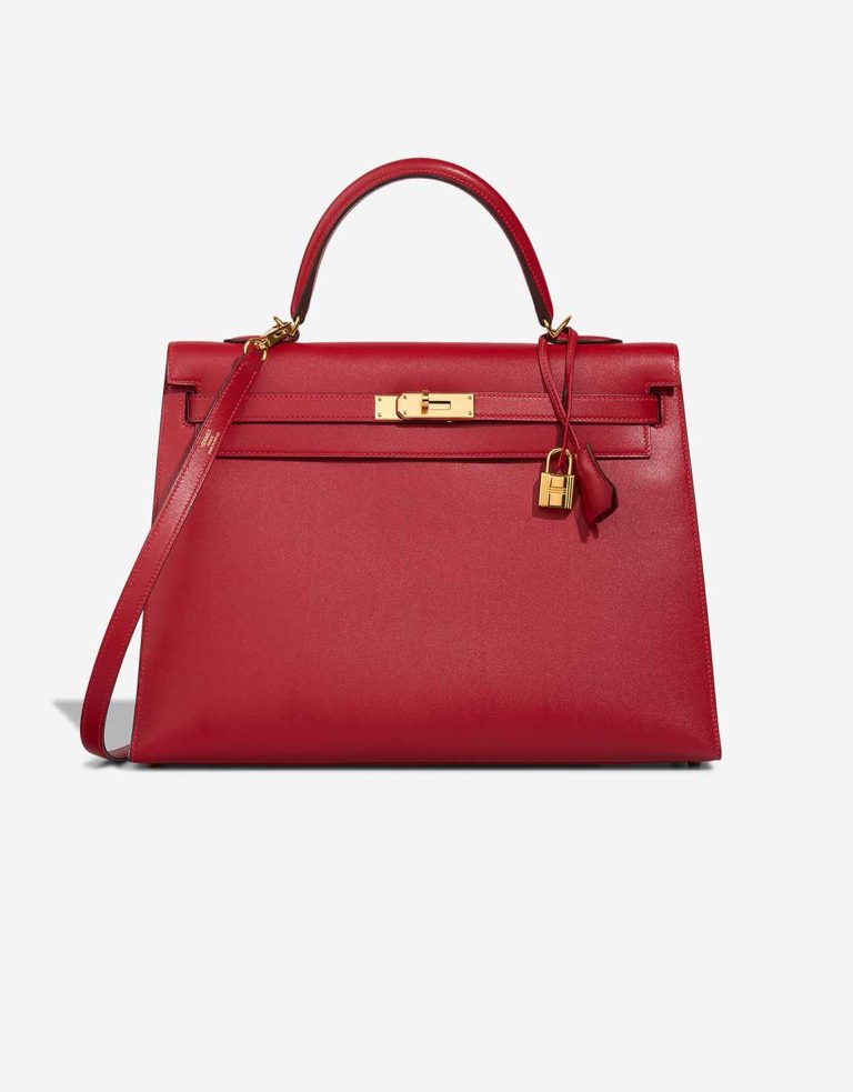 Hermès Kelly 35 Tadelakt Rouge Vif Front | Sell your designer bag