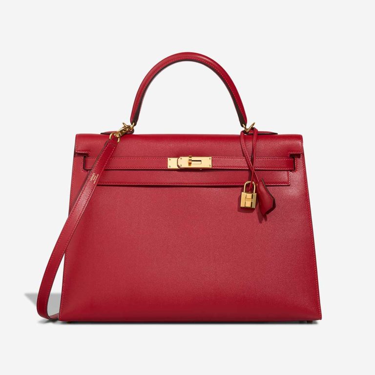 Hermès Kelly 35 Tadelakt Rouge Vif Front | Sell your designer bag
