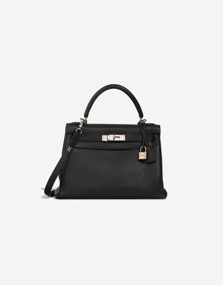 Hermès Kelly 28 Clémence Black Front | Sell your designer bag