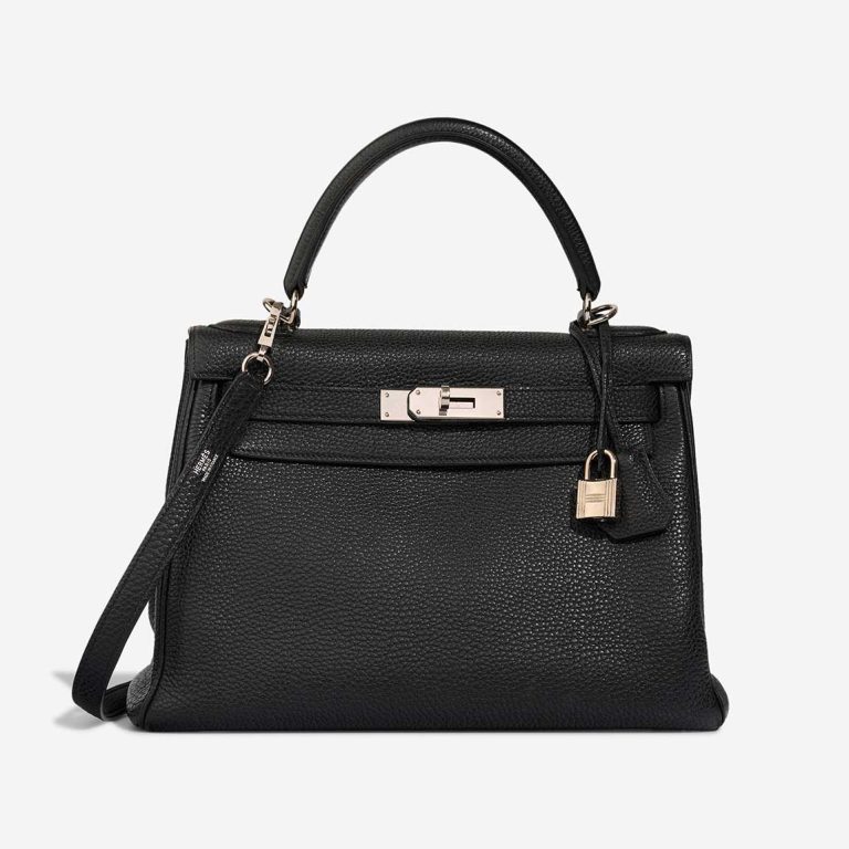 Hermès Kelly 28 Clémence Black Front | Sell your designer bag